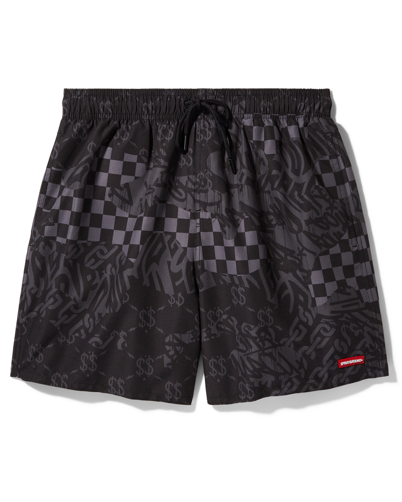 3AM CHECK SWIM SHORTS