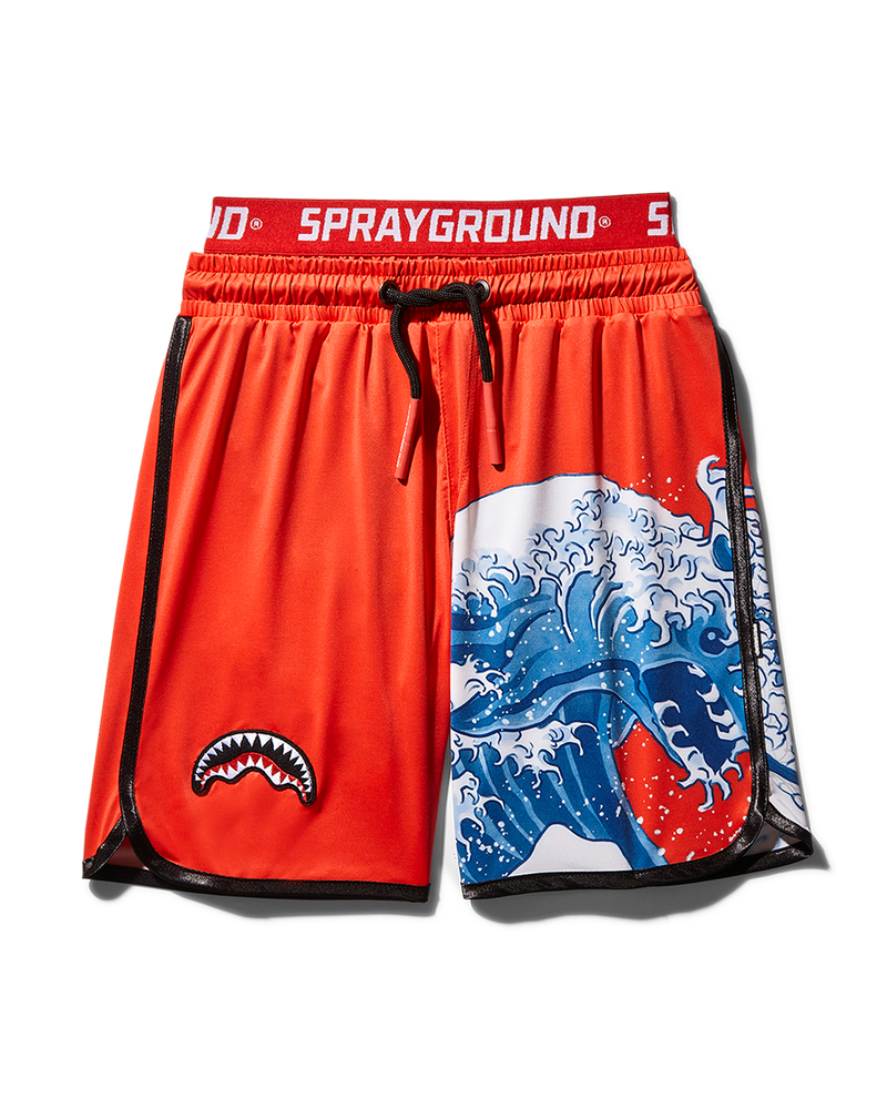 KIDS JAPAN WAVE SWIM TRUNKS (RED)