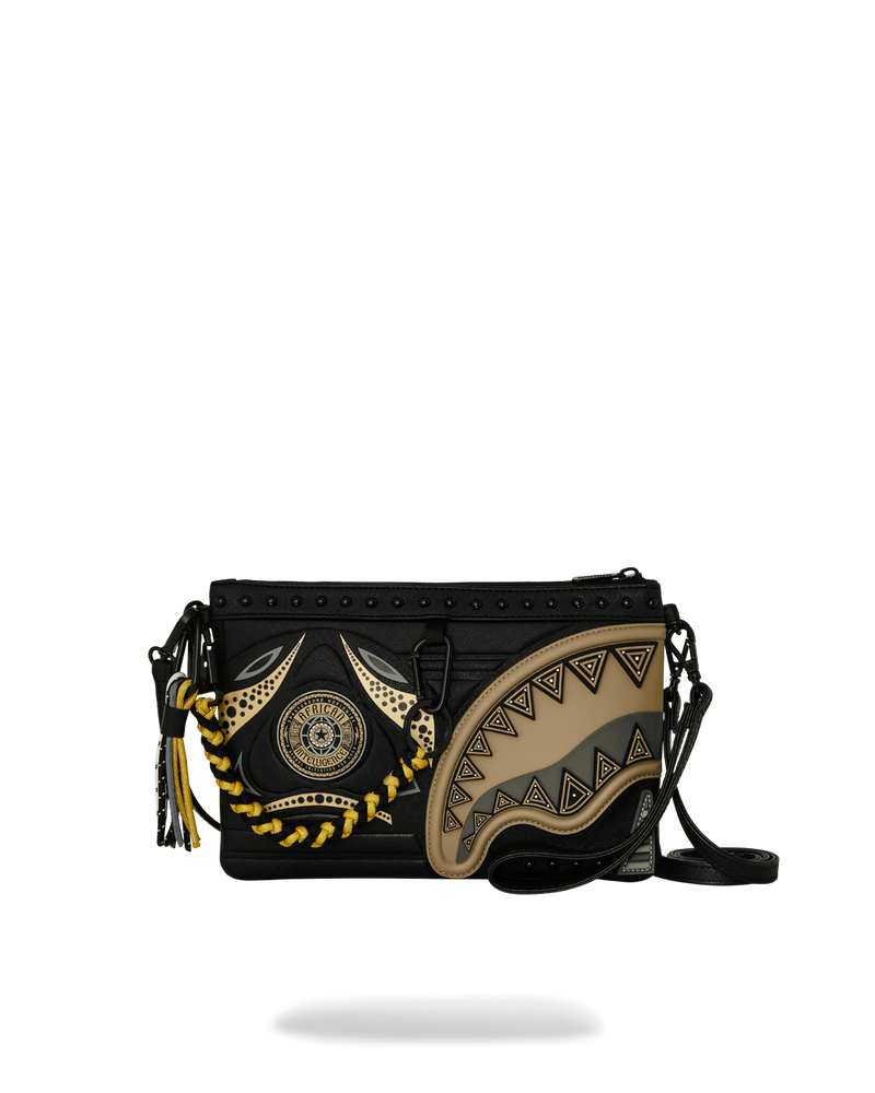 A.I. AFRICAN INTELLIGENCE SHARKS OF THE GOLD OCEAN CROSSOVER CLUTCH - SANDFLOWER COLLAB